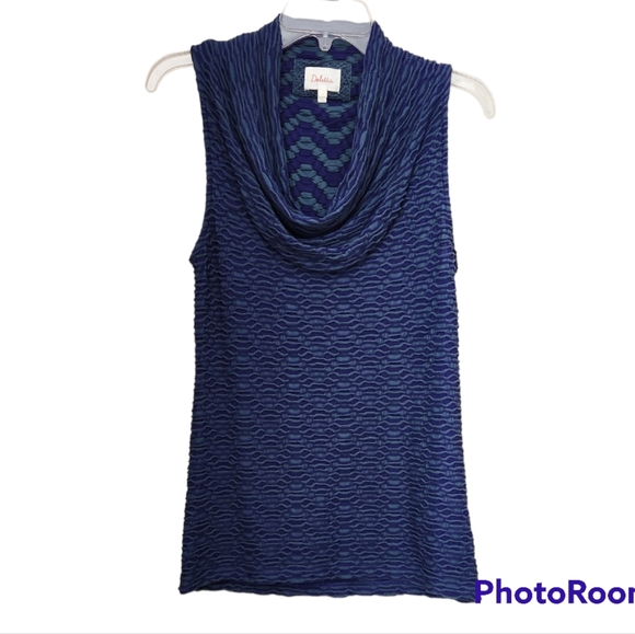 Deletta Cowl Neck Dressy Sleeveless Blouse Green, Purple Women's Small - Picture 2 of 10